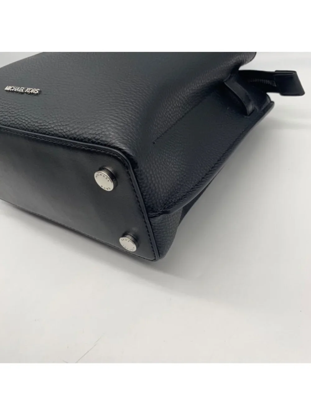 Michael Kors Black Emilia Small Pebbled Leather Satchel Bag